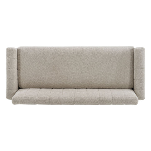 Modern Loveseat Sofa, 2 Seater With Square Arms For Living Room
