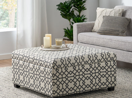 Richmond - Storage Ottoman With Unique Pattern And Ample Storage - Gray