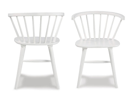 Edo - 5 Piece Dining Set, Trestle Dining Table With 4 Windsor Chairs - White