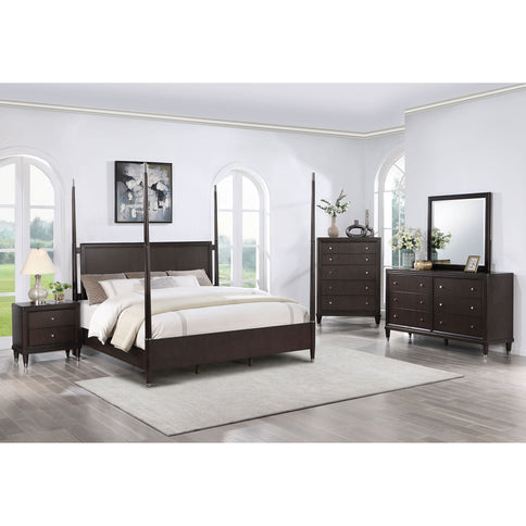Niguel - 5 Piece Queen Poster Bedroom Set - Brown