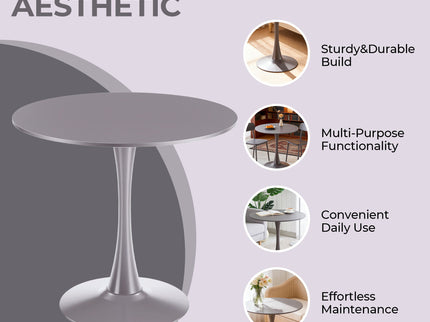 Mid-Century Tulip Table With Round Top, Pedestal Base