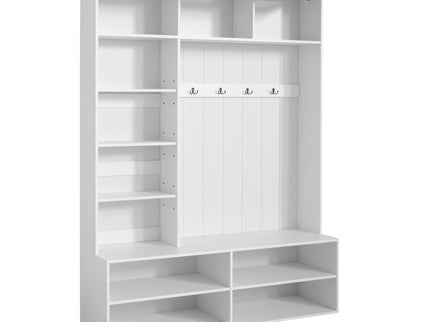 Farmhouse Hall Tree & Bench And Shoe Storage