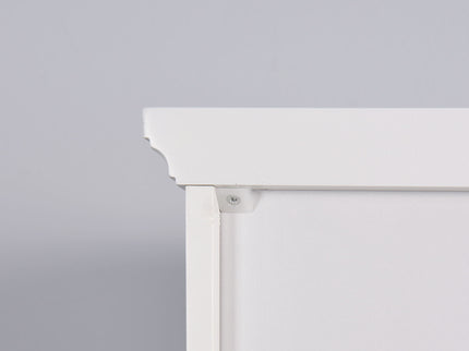 Wooden Bathroom Floor Storage Cabinet With 2 Doors And 6 Shelves - White