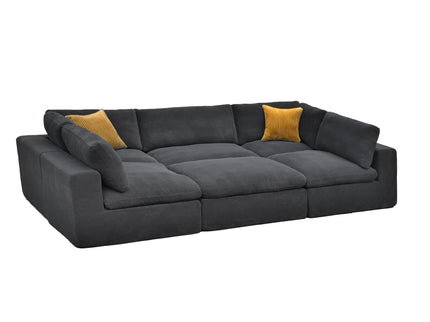 Custom Configuration Modular Sectional With Toss Pillows