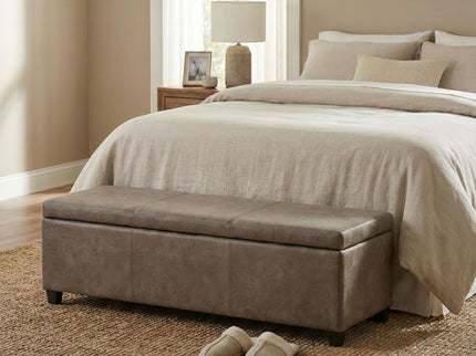 Avalon - Storage Ottoman Bench - Brown