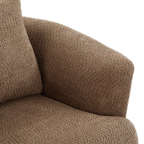 360° Swivel Barrel Sofa Chair With Throw Pillow, Upholstered Accent Chair