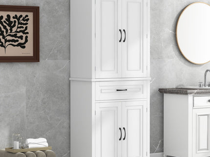Bathroom Storage Cabinet With Doors And Drawer, Adjustable Shelf