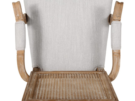 Elegant French Country Style Dining Chair With Cane Backrest