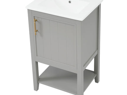 Modern Bathroom Vanity With Sink, Soft-Closing Door And Open Shelf