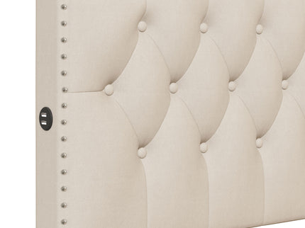 Upholstered Platform Bed With 2 Drawers And 2 Sets Of USB Ports On Each Side, Fabric