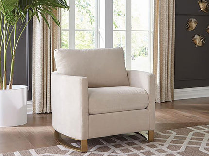 Rufo - Upholstered Curved Track Arm Chair - Beige