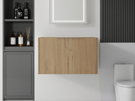 Floating Bathroom Vanity Cabinet With Soft Close Double Doors, Spacious Interior Storage, Wall Mounted, Cabinet Only