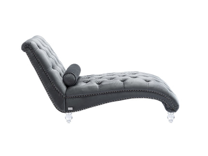 Chaise Lounge Indoor, Button Tufted Upholstered Chaise Lounge Chair With Pillow