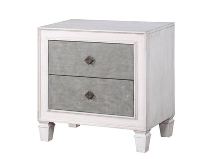 Katia - Weathered Night Stand - Gray / White