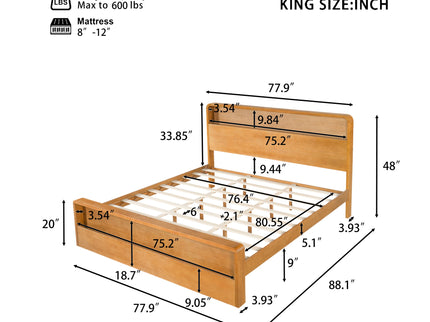 Bed Frame With Dual Open Storage Headboard And Footboard