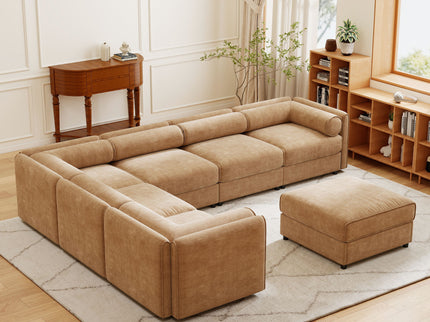 Contemporary Elegant Sofa With Storage And Ottoman
