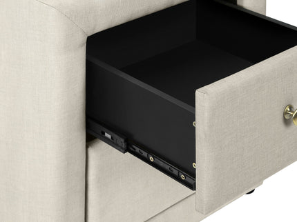 Nightstand, Storage Drawer Versatile Use, Upholstered, Transitional