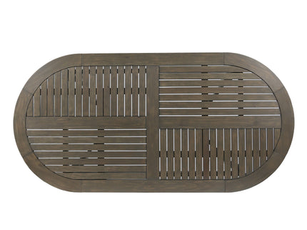 Outdoor Table With Smooth Lines, Slat Top