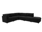 Black / 2 Pc. Sectional Sofa, Ottoman