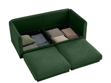 Stylish Sofa With Storage Seat And Cylindrical Backrest