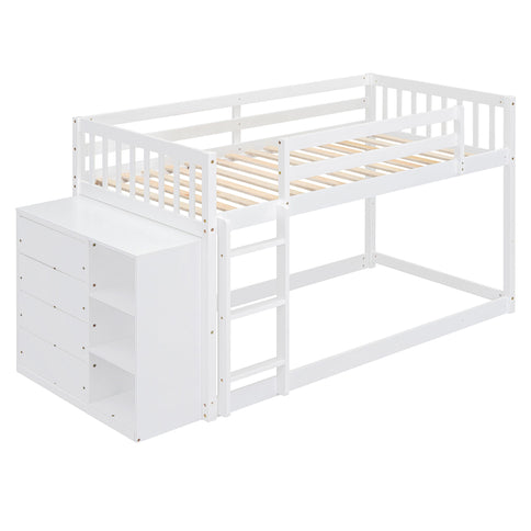 Bunk Bed With 4 Drawers And 3 Shelves