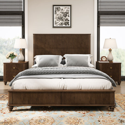 Platform Bed Frame With Tall Headboard
