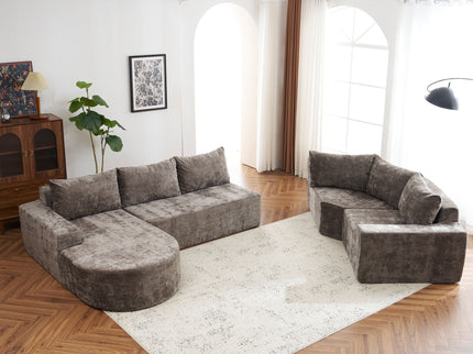 U-Shaped Oversized Modular Cloud Sectional Sofa With Deep Seat For Living Room