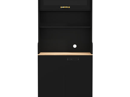 Pantry Cabinet With Hydraulic Flip Top And USB Charging Port