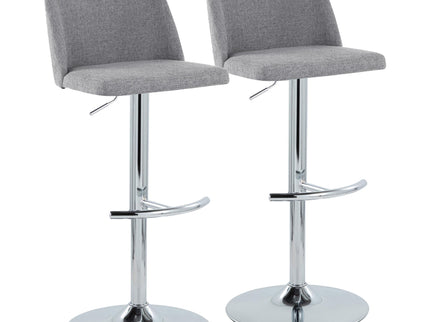 Toriano - Contemporary Adjustable Barstool With Swivel & Rounded T Footrest (Set of 2)