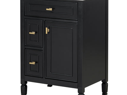 Bathroom Vanity With Sink, Flip Drawer, 2 Drawers, Adjustable Shelf