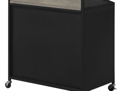 Arlette - 2 Door Mobile Home Bar Wine Cabinet With Smooth Rolling Casters - Black