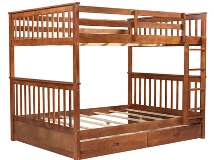 Bunk Bed With Ladders And 2 Storage Drawers