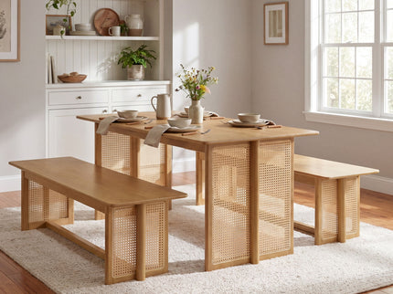 Dining Set, 1 Table & 2 Benches