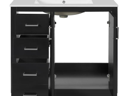 Bathroom Vanity With Sink Combo, Storage Cabinet, Freestanding Set With 3 Drawers & Soft Closing Doors