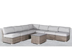 Gray / 2 Pc. 7 Seater U-Shaped Sectional, Table