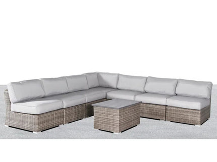 Wicker Sectional Sofa With Cushions And Table
