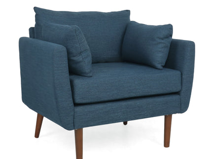 Luminate - Upholstered Fabric Club Chair With Tapered Legs And 2 Accent Pillows