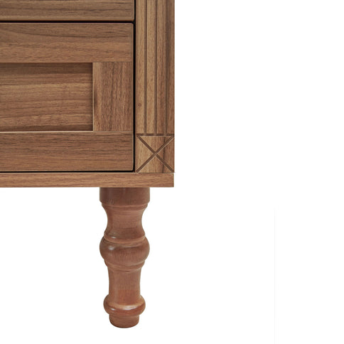 Tall Kitchen Pantry Cabinet With Hollow Carved Doors 2 Drawers And Adjustable Shelves Storage Display Cabinet For Kitchen Dining Room Or Living Room - Walnut