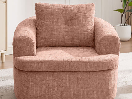 Modern Swivel Barrel Chair With Dual-Layer Cushion