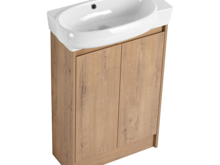 Freestanding Bathroom Vanity With Sink And Storage Rack, Soft Close Doors Base With Basin