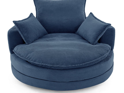 360° Swivel Accent Barrel Chair With Dual Layer Cushion And 3 Removable Pillows