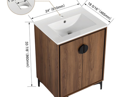 Modern Bathroom Vanity With Top Sink, Engineered Wood Storage Cabinet