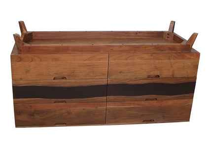 Sierra 6 Drawer Sideboard, Wood Credenza / Cabinets / Chests / Nightstands - Natural Wood / Brown