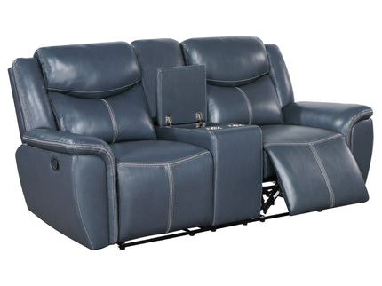 Stanwicke - Motion Reclining Loveseat With Console - Blue