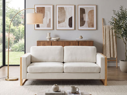 Modern Sofa With Solid Wood Legs, 3 Seater