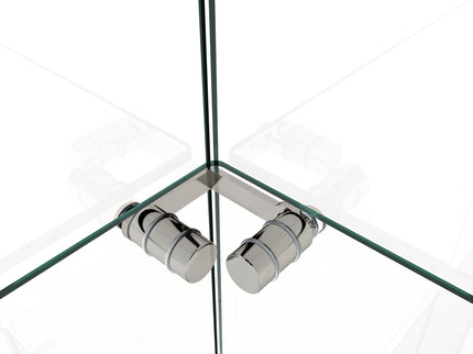Modern Display Cabinet With LED Lights, Transparent Tempered Glass 2 Door Storage Case With 3 Shelves