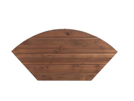 Fan Shape Reclaimed Wood Corner Media Table For Living Room Wise Use Your Space - Natural