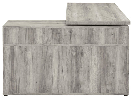 Corrado - L-Shape Office Desk With Storage - Gray