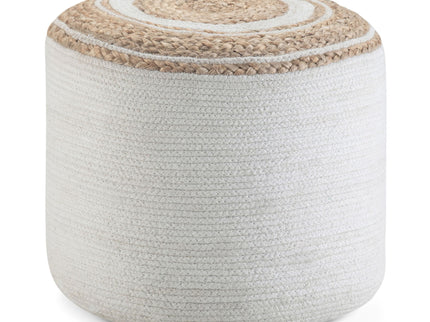 Serena - Handcrafted Round Braided Pouf