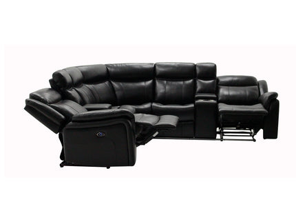 Jupiter - Leather Sectional - Black